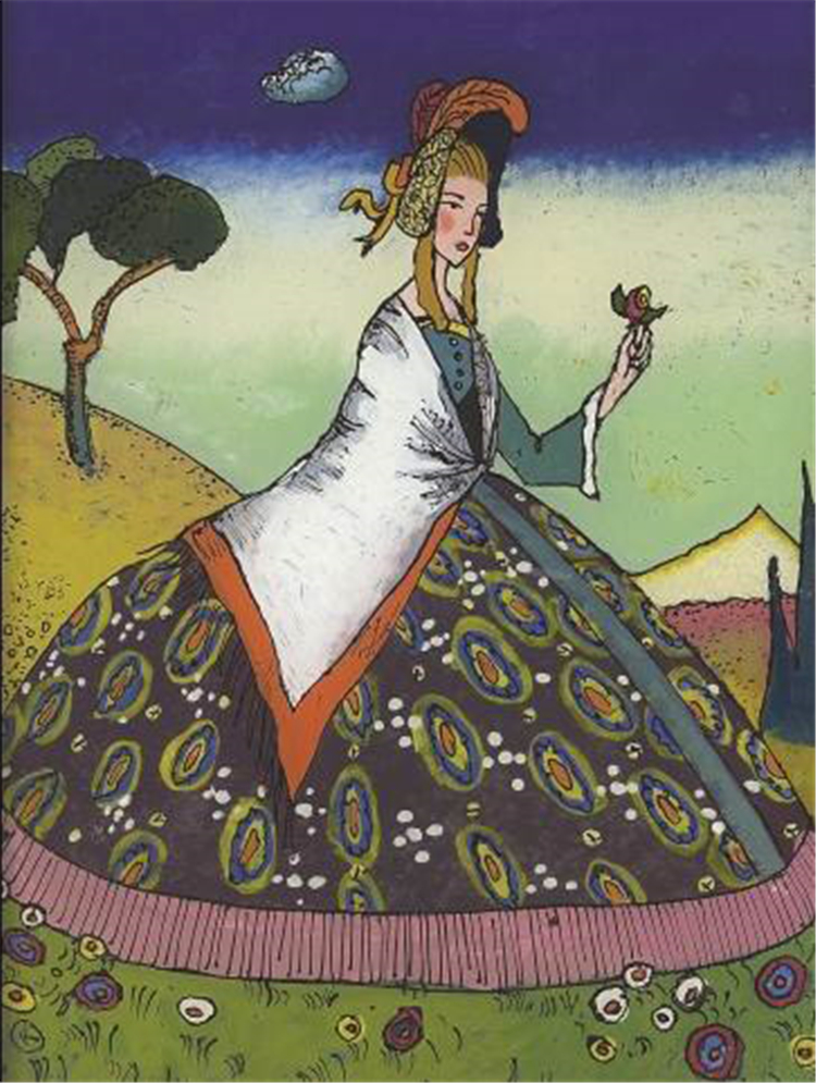 Lady with Flower 1917 Wassily Kandinsky Abstract Oil Painting